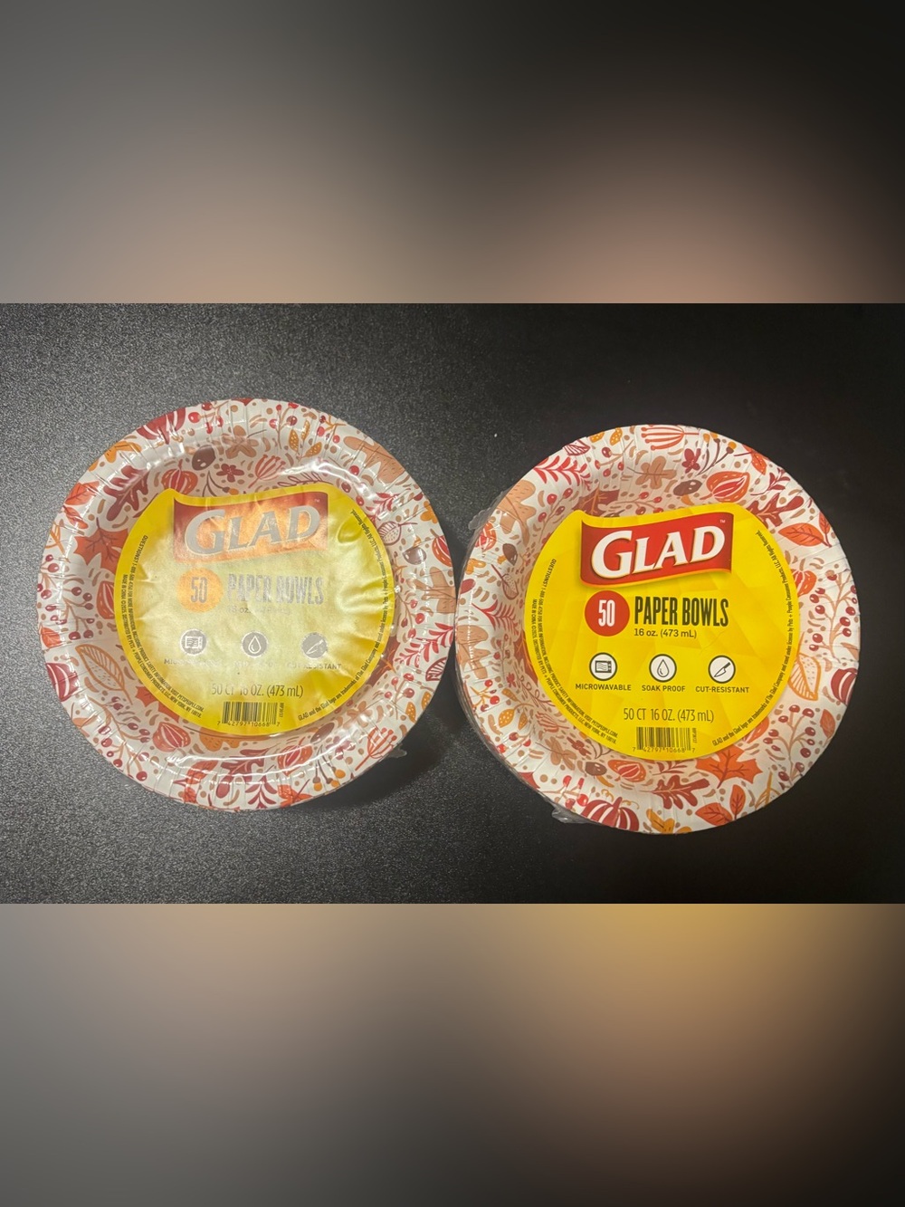 Red and Cream Fall Decorative Paper Bowls - 50 Count x2